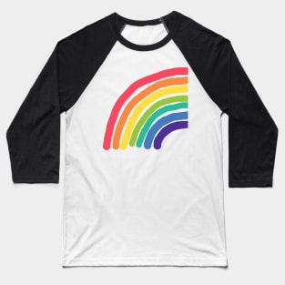 Colorful Rainbow Left Half Graphic Baseball T-Shirt